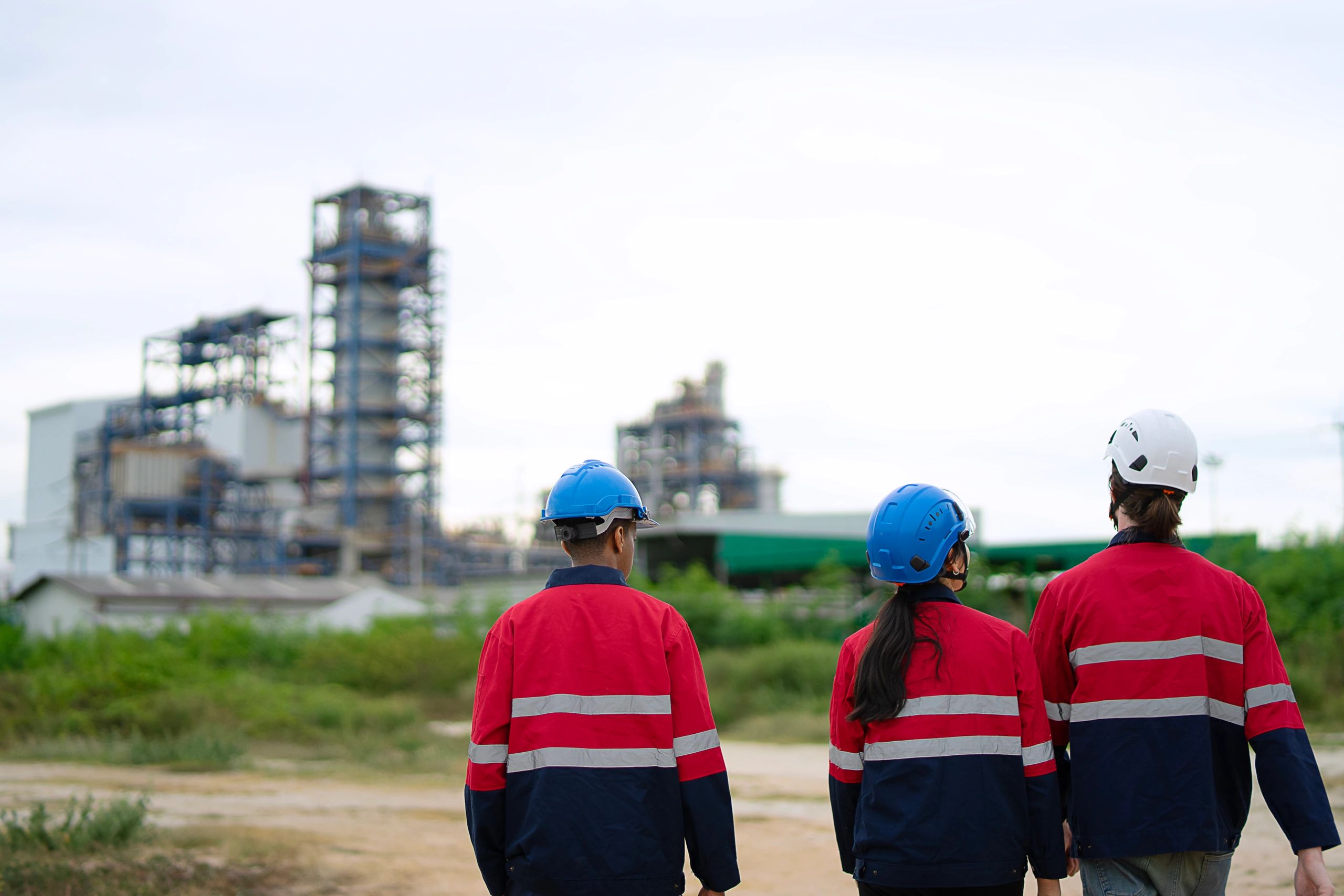 Maintenance workers at an industrial facility